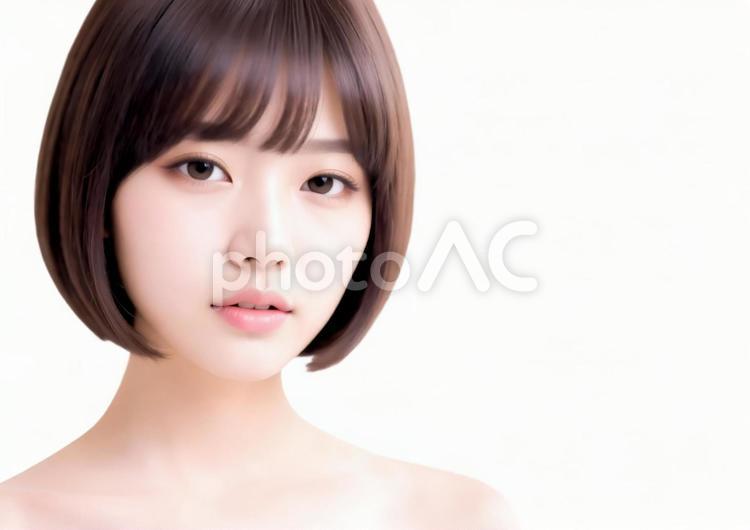 【透過】ボブヘアの女性・美容イメージ 女性,美容,女性モデルの写真素材