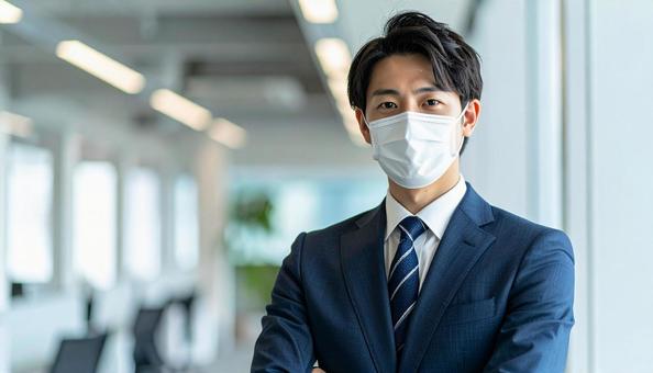 マスクをつける人 マスクをつける人の写真