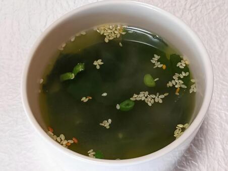 わかめスープ わかめ,スープ,汁物の写真素材