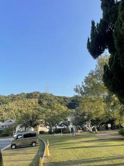 秋の空 空,のどか,静かの写真素材