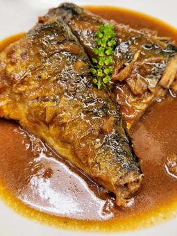 鯖のみそ煮(斜め上から) 鯖のみそ煮(斜め上から) 鯖,みそ煮,味噌の写真素材