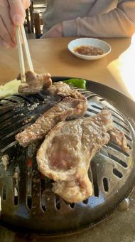 ジンギスカン鉄板料理と羊肉 ジンギスカン,北海道,札幌の写真素材