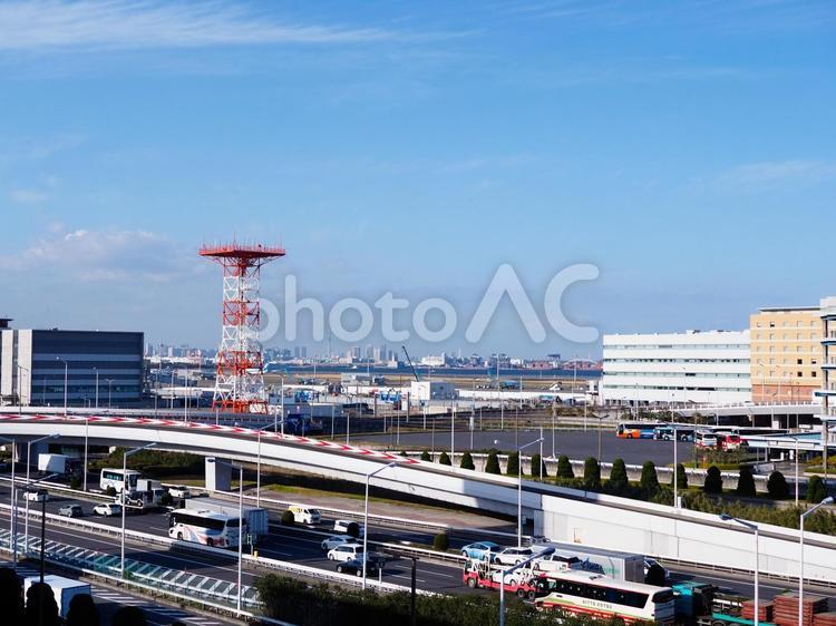 羽田空港と東京湾岸の風景 羽田空港,空港,空港風景の写真素材