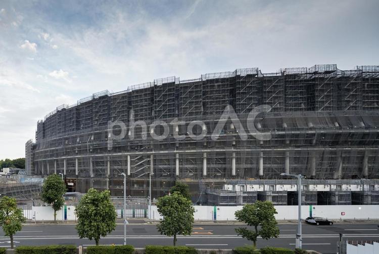 建設工事中の競技場 スポーツ,スタジアム,半球の写真素材