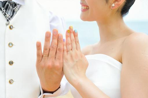 指輪披露 指輪披露 指輪交換,結婚指輪,結婚式の写真素材