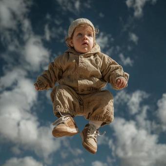 ジャンピング赤ちゃんの写真