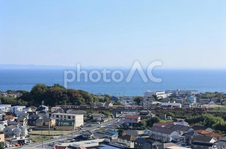 海と街並み 風景,景色,海の写真素材