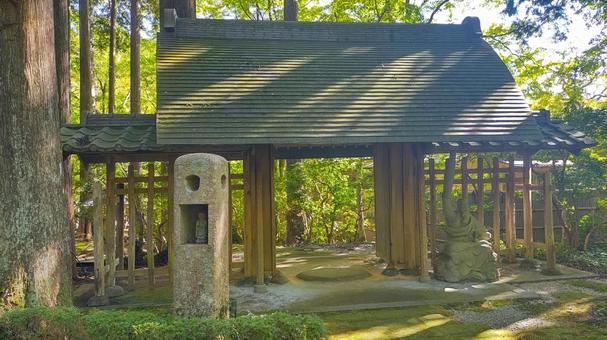 山門 箱根,長安寺,羅漢の写真素材