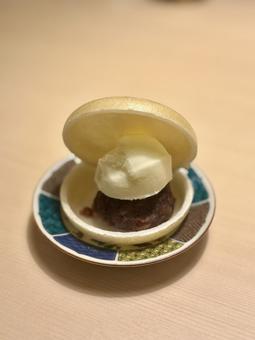 バニラモナカ バニラモナカ,最中,あんこの写真素材