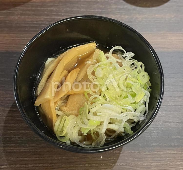 メンマとネギのミニラーメン ラーメン,ネギ,メンマの写真素材
