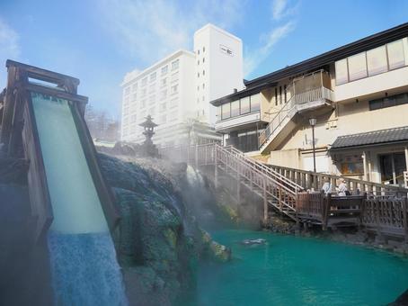 草津温泉_早朝_湯畑 草津温泉_早朝_湯畑 草津温泉,湯畑,onsenの写真素材