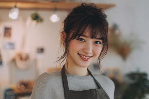 カフェで働く女性-6の写真