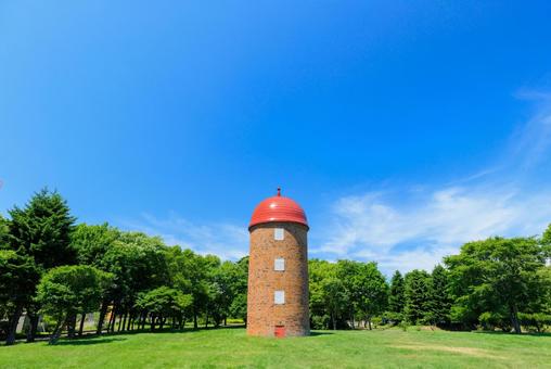 サイロと青空 サイロと青空 サイロ,青空,明治公園の写真素材