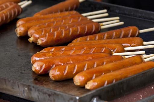 屋台のフランクフルト3 屋台のフランクフルト3 フランクフルト,ウインナー,串焼きの写真素材