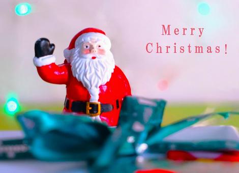 サンタとプレゼント（英文字） クリスマス,プレゼント,サンタクロースの写真素材