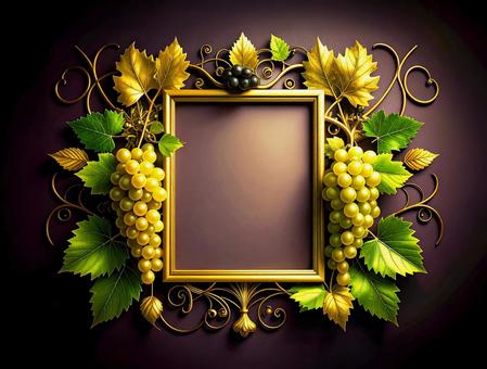 葡萄の装飾が施された額縁 葡萄の装飾が施された額縁の写真