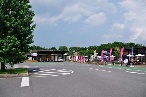 道の駅にて 道の駅にて 道の駅,サシバの里いちかい,駐車場の写真素材