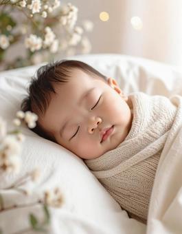 ぐっすりな赤ちゃん ぐっすりな赤ちゃんの写真