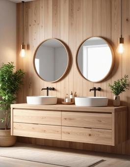 2人用の洗面所 2人用の洗面所の写真