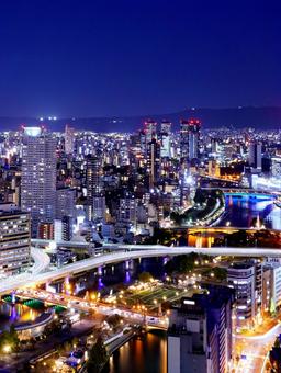 水都大阪の夜景 水都大阪の夜景 大阪,梅田,osakaの写真素材