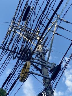 電柱電線7109 電柱電線7109の写真