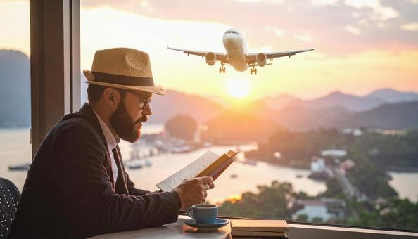 世界旅行と読書の写真