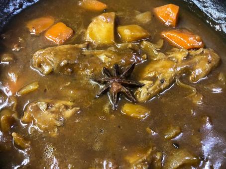 Photo, curry, spices, star anise, 