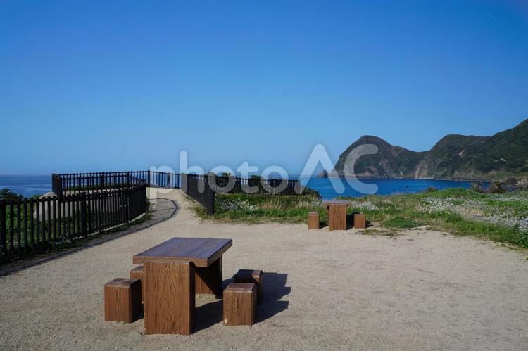 大成古墳群展望台【京都府京丹後市】 展望台,海,風景の写真素材