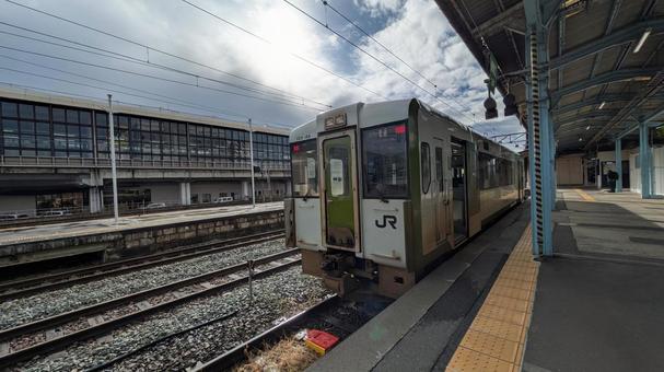 JR東日本 北上線　車両 jr東日本,jr,北上線の写真素材