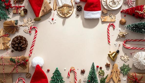 クリスマスフレーム中央に空白あり クリスマスフレーム中央に空白ありの写真