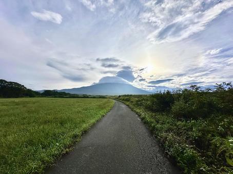 大空と雲と富士山 大空と雲と富士山の写真