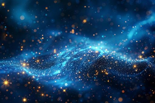 青の輝きが広がる幻想的な背景の写真