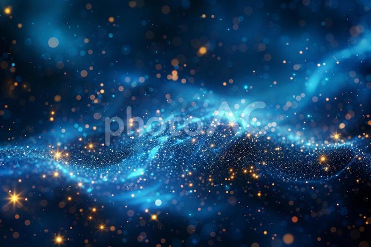青の輝きが広がる幻想的な背景 宇宙,星,光の写真素材