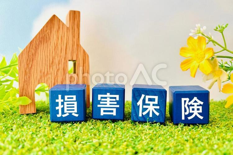 損害保険のイメージと家 損害保険,損害賠償,損害賠償責任保険の写真素材
