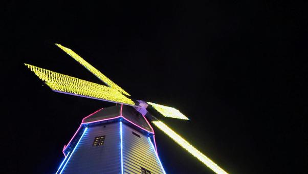 霞ヶ浦クリスマスイルミネーション・土浦市 冬,水郷桜イルミネーション,クリスマスの写真素材