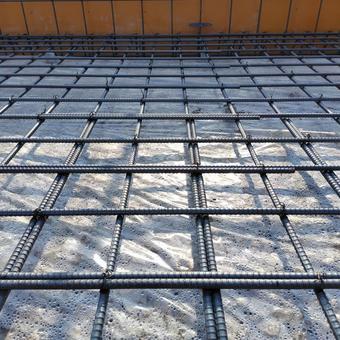 Photo, rebar, reinforcement, reinforced concrete foundation, 