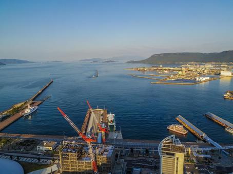 【香川県】高松シンボルタワーからの風景 高松シンボルタワー,展望台,高松市の写真素材