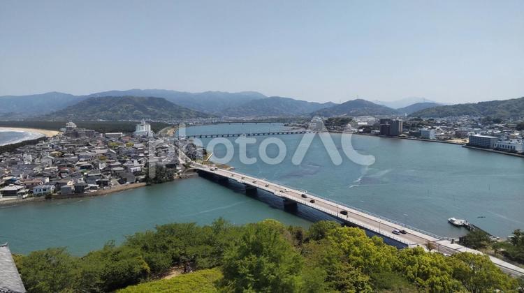 唐津城のから見た風景 お城,唐津,唐津城の写真素材