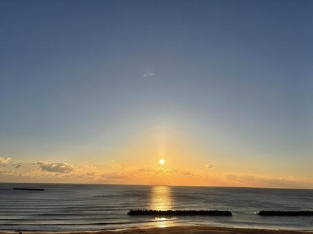 初日の出5 福島県 福島県,いわき市,四倉の写真素材