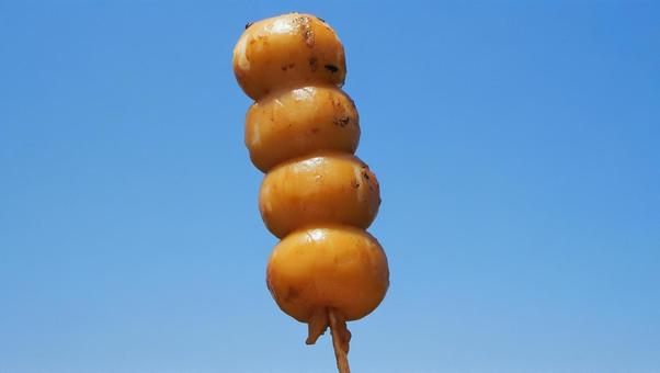 焼きだんご・おやつ だんご,焼きだんご,しょうゆ焼きの写真素材