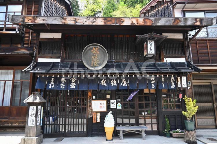 風情あるレトロな町並みが続く信州奈良井宿 奈良井宿,宿場町,中山道の写真素材
