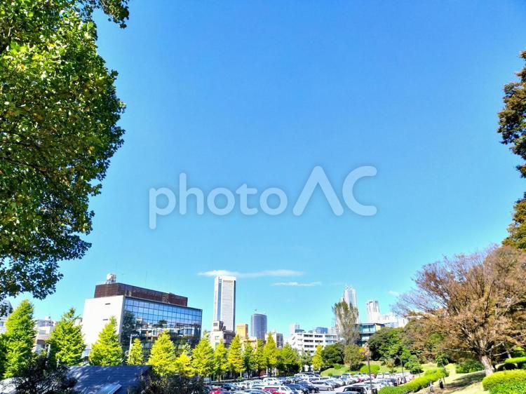 青空の下の街並み 街並み,晴れ,青空の写真素材