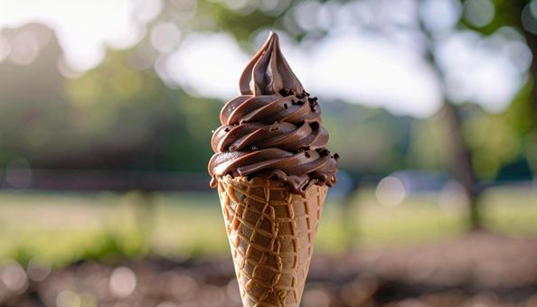 チョコレートのソフトクリーム チョコレートのソフトクリームの写真