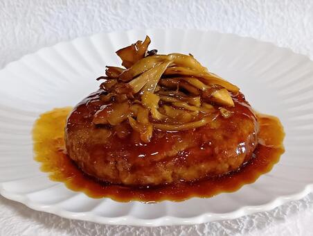まいたけ照焼きソースハンバーグ ハンバーグ,料理,洋食の写真素材