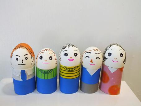 ５人の人形 人形,こけし,絵の写真素材