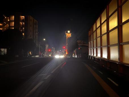 幕張夜景６ 夜景,外灯,信号機の写真素材