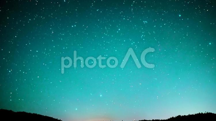 背景☆星空ファンタジー☆水色 天の川,ミルキーウェイ,宇宙の写真素材