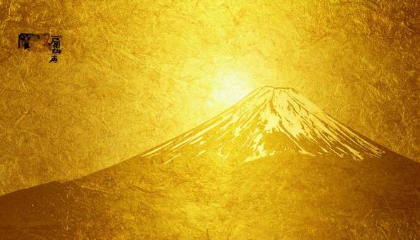 富士山 光 金色の紙の質感のある背景 富士山 光 金色の紙の質感のある背景の写真