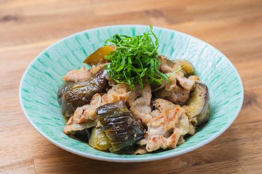 Grilled pork and eggplant with grated daikon radish, JPG
