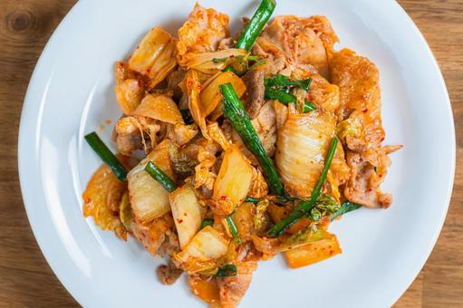 豚キムチ 豚キムチ 豚肉,キムチ,炒め物の写真素材